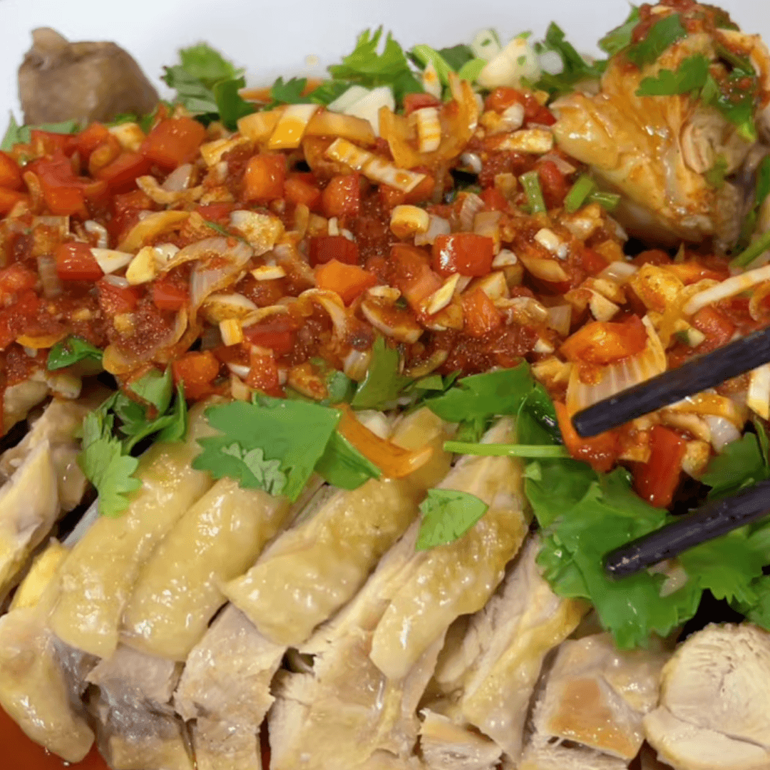 Northeastern Brine Chicken with chili sauce